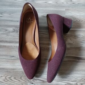 Aquatalia Maroon Block Heel Pumps 7.5